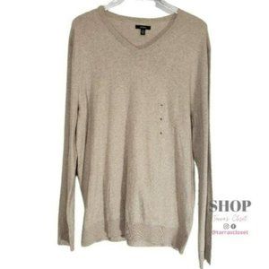 Alfani Men's Tan Pullover V-Neck Sweater Sz XL